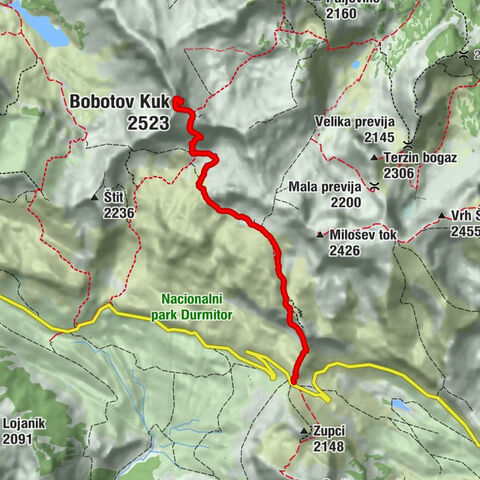 Sedlo - Uvita greda - Velika Previja - Bobotov Kuk