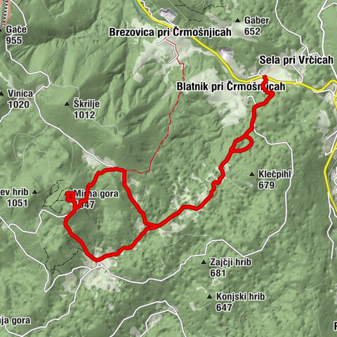Vrčice - Planinski dom na Mirni gori - Mirna gora - Sv. Ilija