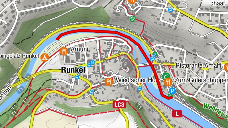 Canoa-fiume Lahn 19. tappa Runkel-Boots-Slipanlage fino a Runkel-Campingplatz