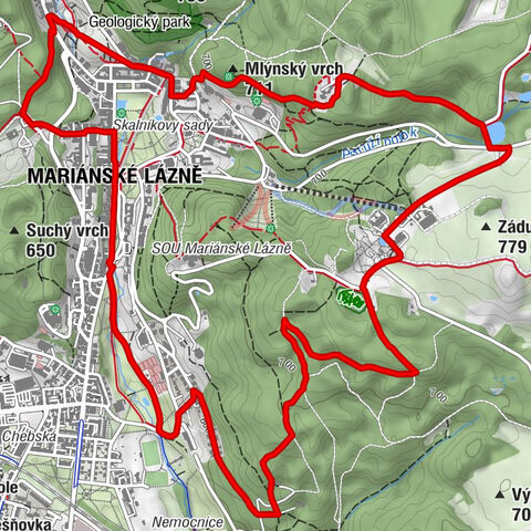 Mariánské Lázně - Mlýnský vrch - Clementsova vyhlídka