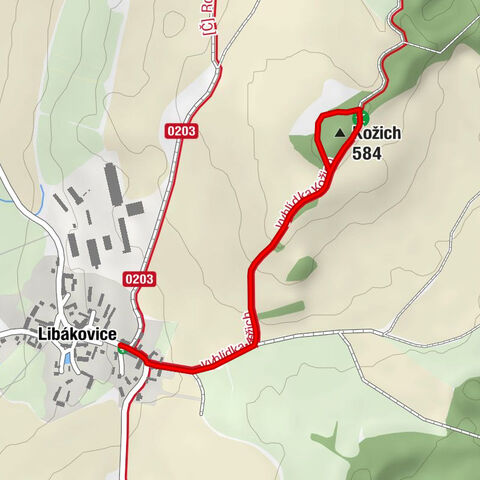 Libákovice - Rozhledna Kožich - Kožich