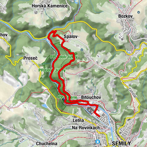 Semily - Řeky - Bítouchov - Pod Spálovem