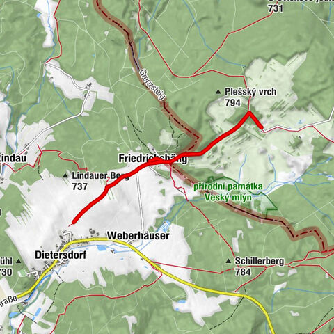 Pleš - Kaplička Svaté Marie - Grenzwirtshaus Gerstmeier - Gradelhöhe