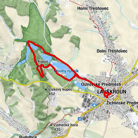 Lanškroun - Ostrovské Předměstí - Kypuš - Lanškroun-Vnitřní Město
