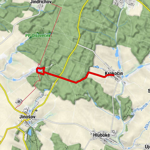 Krokočín - U sv. Huberta - Studánka na Bělizně