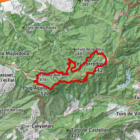 Turó de Bell-lloc - Puig Aguilar - el Corredor - Santuari del Corredor