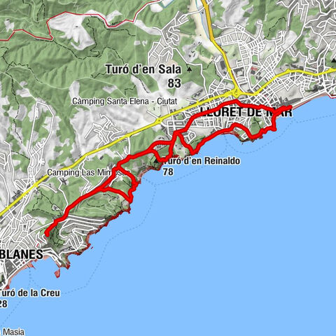 Lloret de Mar - Muntanya d'en Roviralta - Turó d'en Reinaldo - Turó de Sant Joan
