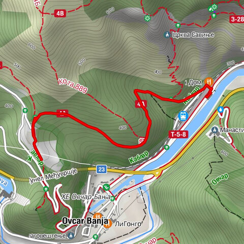 Летња башта ресторана „Дом" - Ресторан Дом - Овчар Бања - Планинарски дом „Богољуб Ћурић”