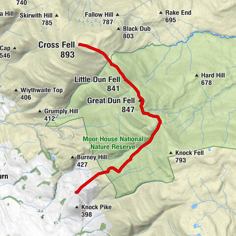 Milburn - Great Dun Fell - Little Dun Fell - Cross Fell