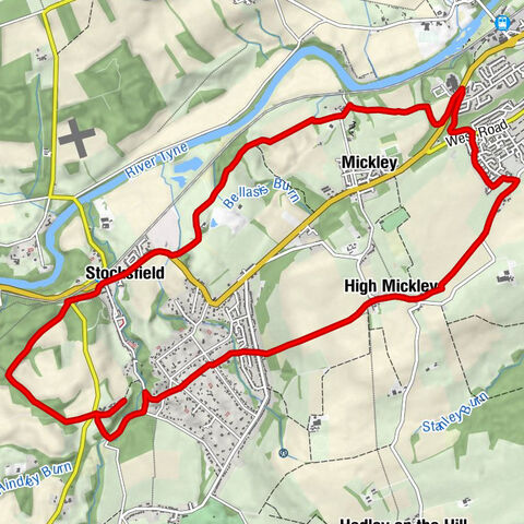 Stocksfield - Mickley - St John's Church - Broomley and Stocksfield