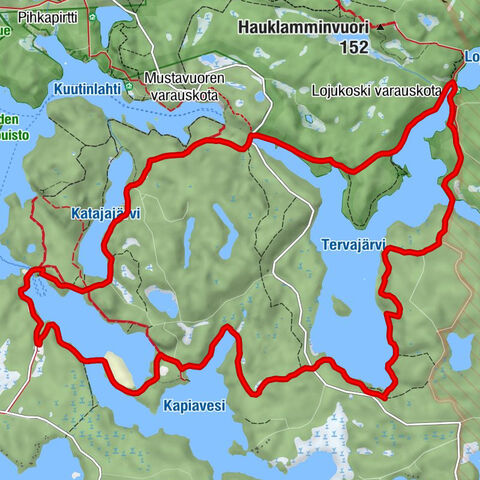 Lapinsalmen sisäänkäynti - Katajajärvi - Lojukoski varauskota - Talas