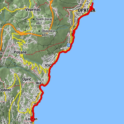 Lovran - Lungo M - crkva svetog Jakova - crkva svetog Jurja mučenika