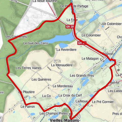 Vieilles-Maisons-sur-Joudry - La Pitaziere - Les Cochenets - Relais des trois écluses