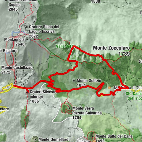 Nicolosi Nord - Crateri Silvestri inferiori - Monte Lupo - Grotta del Coniglio