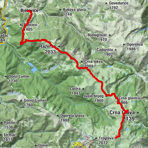 Zekova glava - Crna glavica - Jarčeve strane - Bjeloviće