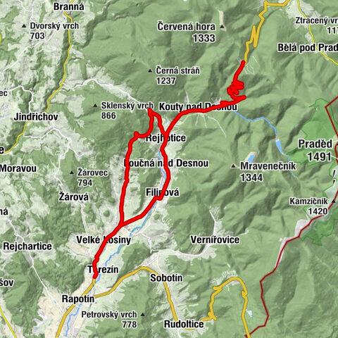 U Skláren - Červenohorské sedlo - Hotel Červenohorské Sedlo - Chata Červenohorské sedlo