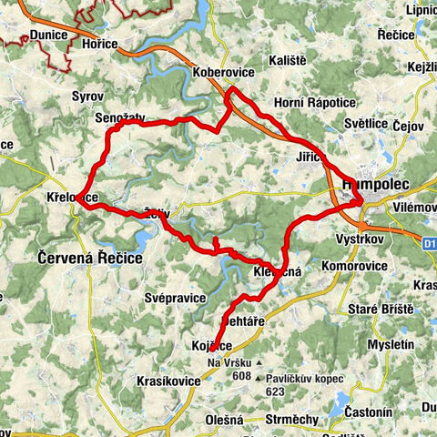 Kojčice - kaple sv. Jana - Vadčice - Humpolec