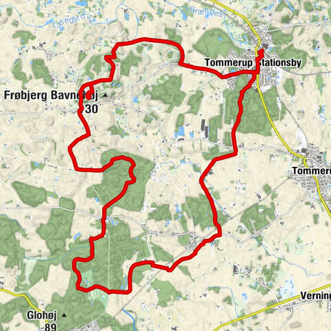 Tommerup - Tommerup Stationsby - Nydamshuse - Brændholt Bjerg