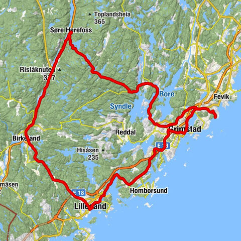 Grefstad - Grimstad - Lillesand kirke - Lillesand