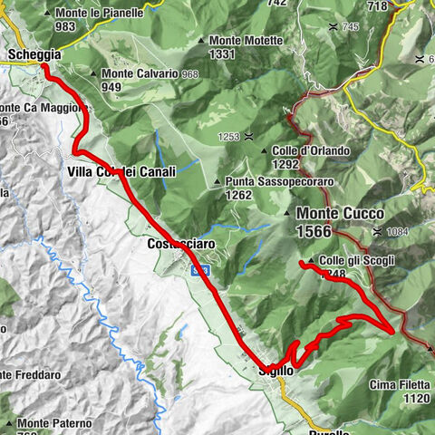 Scheggia - Costa San Savino - Lanciafame - Villa Col dei Canali