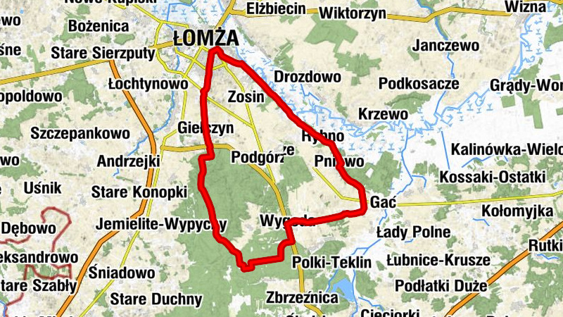 Łomża - Kościół pw. Krzyża Świętego - Kaplica pw. Matki Bożej Nieustającej Pomocy - Kościół pw. Świętego Wojciecha Biskupa i Męczennika