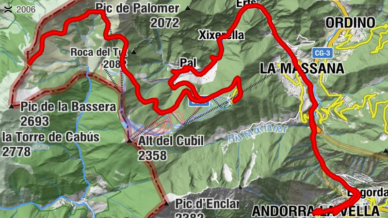 Andorra la Vella - les Escaldes - Sant Antoni de la Grella - Sant Climent