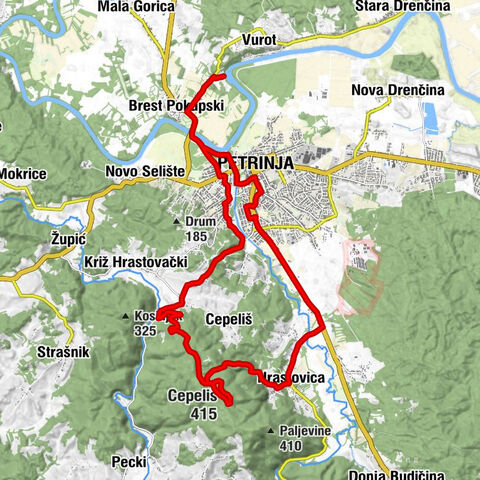 Mlinski kamen - Petrinja - Cepeliš - Planinarski dom Matija Filjak