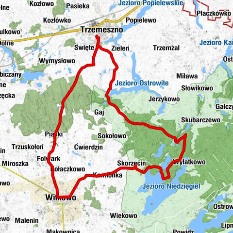 Trzemeszno - Bombola - Orla Góra - Witkowo