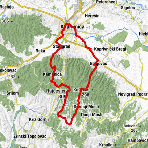 Koprivnica - Crkva Svete Marije Srpnice - Anin vrh - Rajčevica