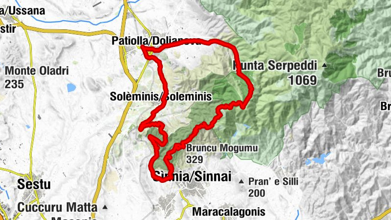 Dolianova - Solèminis/Soleminis - Sìnnia/Sinnai - Bruncu Mogumu