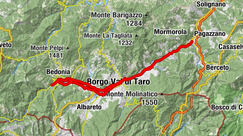 Berceto - Ghiare di Berceto - Roccamurata - Borgo Val di Taro