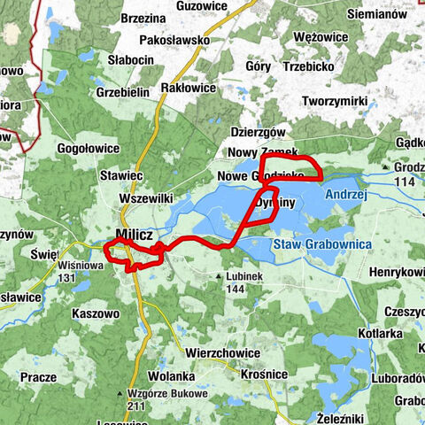 Nowy Zamek - Hubertówka - Nowe Grodzisko - Milicz