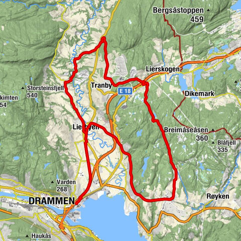 Brakerøya - Drammen - Høvik - Lierbyen