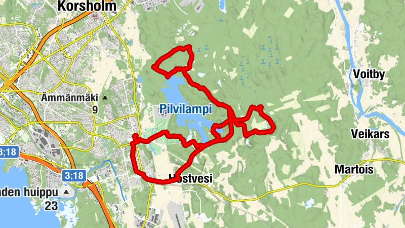 Kråklund - Höstvesi - Storhälleberget - Korsholm
