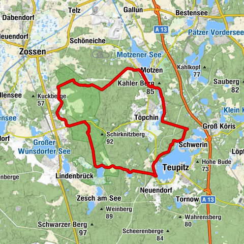 Guhringsberg - Kleiner Stern - Egsdorf - Teupitz