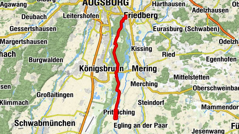 Friedberg - Augsburg - Siebenbrunn - Königsbrunn