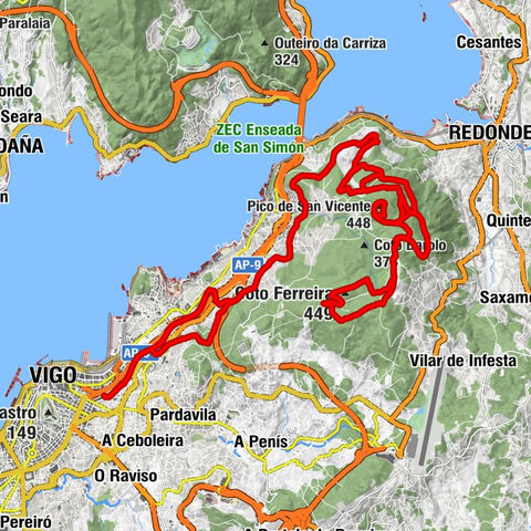 Santiago de Vigo - Pico de San Vicente - Coto Ferreira - Vigo