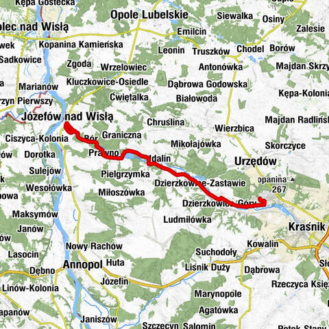 Wyżnianka-Kolonia - Kościół pw. Zwiastowania Pańskiego w Boiskach - Kościół pw. Świętej Anny w Prawnie - Józefów nad Wisłą