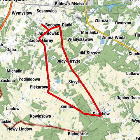 Kamionka - Adamówek - Badowo-Dańki - Budy-Strzyże