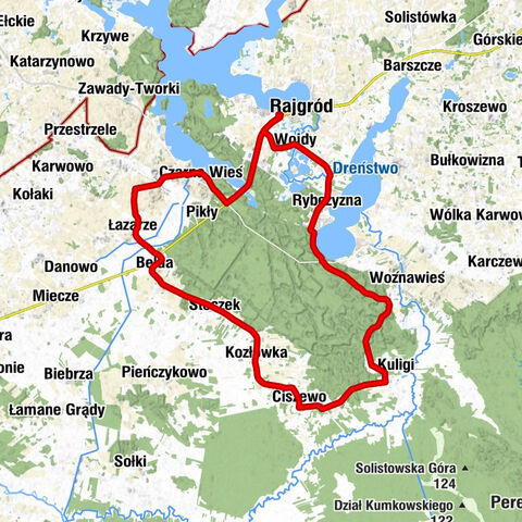 Rajgród - Tama - Czarna Wieś - Łazarze