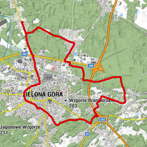 Osiedle Czarkowo - Tawerna Cicha Przystań - Osiedle Mazurskie - Zielona Góra