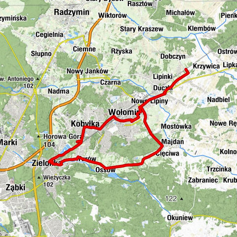 Porębiska - Wołomin - Zielonka - Kobyłka
