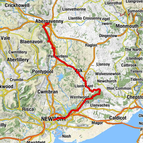 Baneswell - Pen-toppen-ash - Caer Licyn - Abergavenny