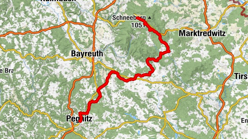 Bischofsgrün - Creußener Berg - Brandhügel - Pegnitz