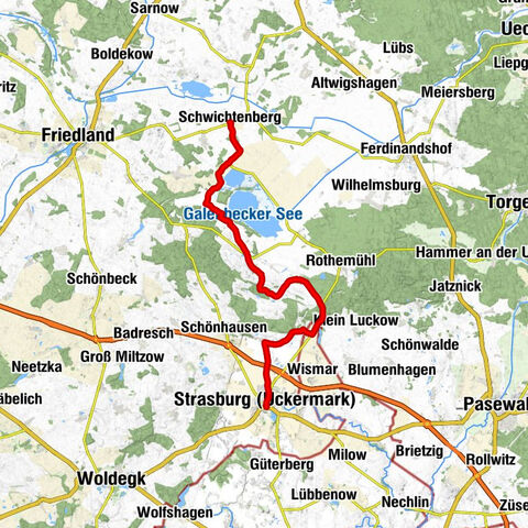Schwichtenberg - Fleethof - Galenbeck - Strasburg (Uckermark)