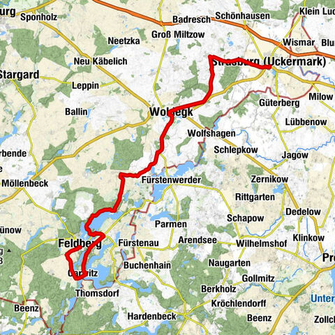 Strasburg (Uckermark) - Carwitzer Dorfkirche - Rosenberge - Feldberg