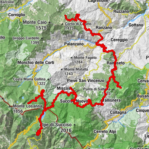 Schia - Monte Lasarino - Sparvara - Rifugio Albergo Prato Spilla