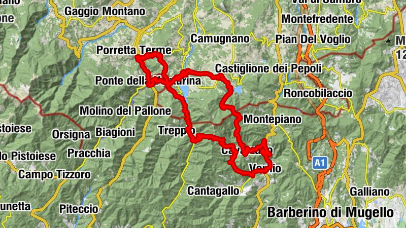 Berzantina - Poggio Terrarossa - Poggio della Guardia - Porretta Terme