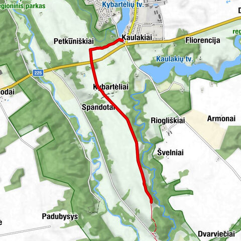 Kaulakiai - Petkūniškiai - Kybartėliai - Spandotai