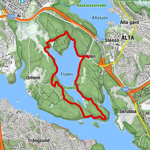 Flaten - Nacka - Listudden - Älta
